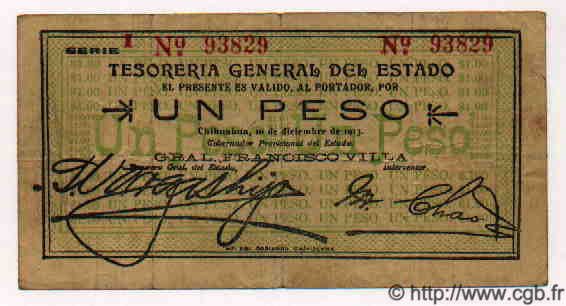 1 Peso MEXICO  1913 PS.0553b fSS