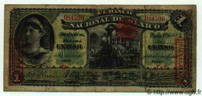 1 Peso MEXICO  1885 PS.0255f F-