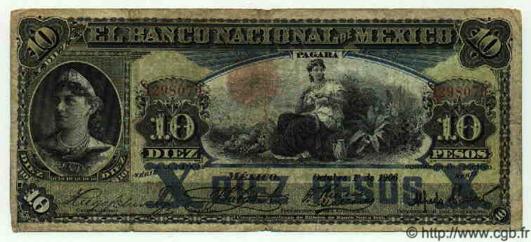10 Pesos MEXICO  1906 PS.0258d RC