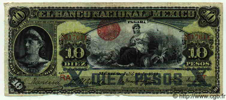 10 Pesos MEXICO  1913 PS.0258e GE