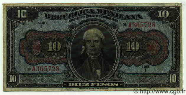 10 Pesos MEXICO  1915 PS.0686a BC+