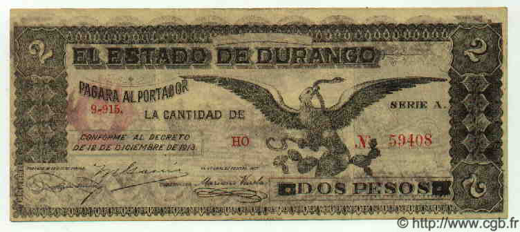 2 Pesos MEXICO  1915 PS.0750 VF