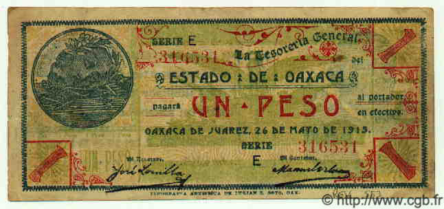 1 Peso MEXICO  1915 PS.0953a q.BB
