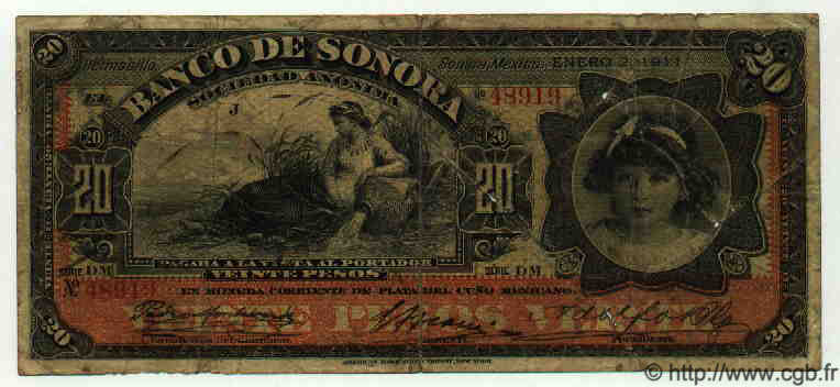20 Pesos MEXIQUE  1911 PS.0421c B