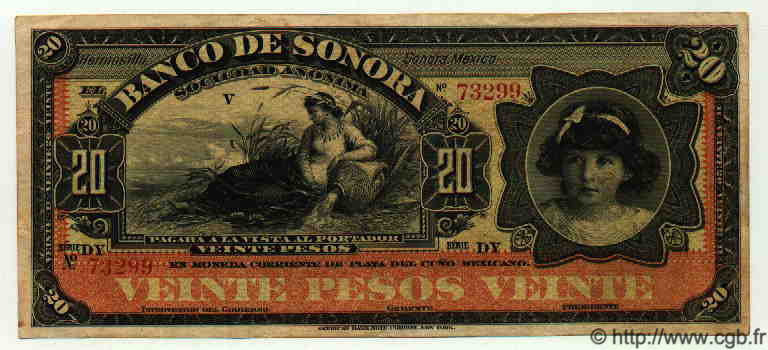 20 Pesos Non émis MEXICO  1915 PS.0421r VF+