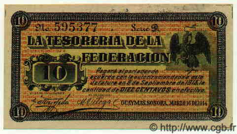 10 Centavos MEXICO Guaymas 1914 PS.1058 fST