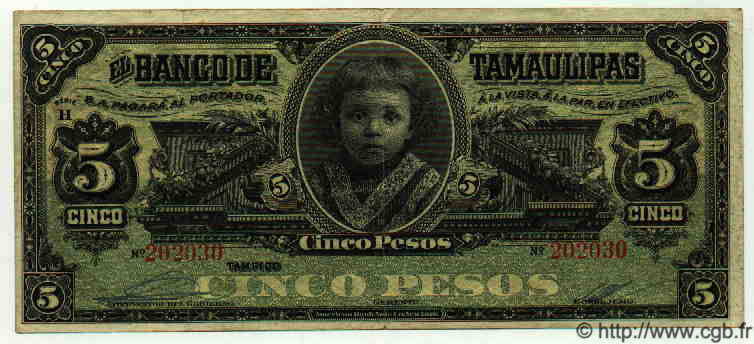 5 Pesos MEXICO  1911 PS.0429e VF
