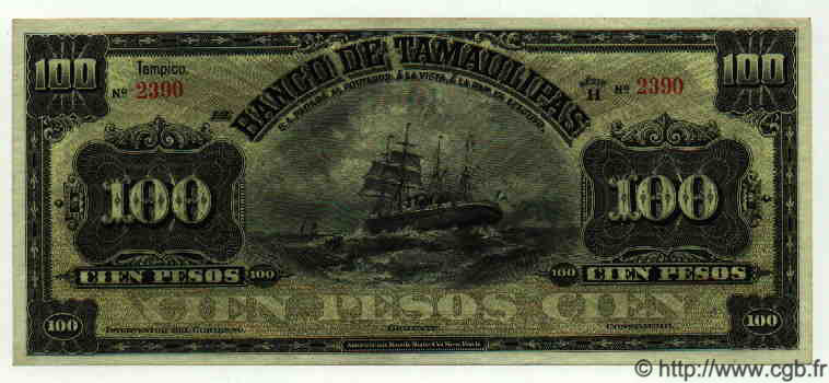 100 Pesos MEXICO  1915 PS.0433e fST+
