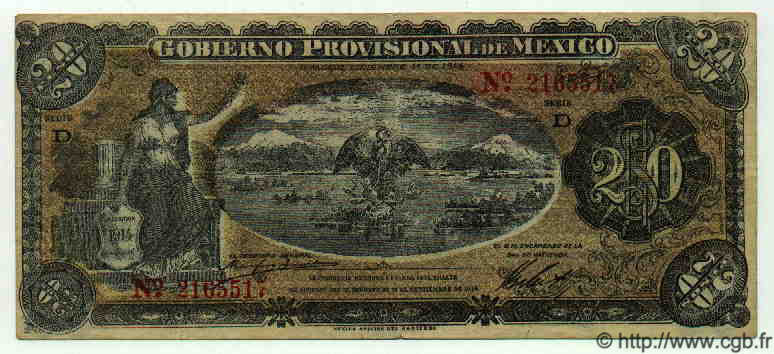 20 Pesos MEXICO Veracruz 1914 PS.1110a MBC