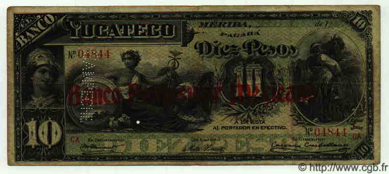10 Pesos MEXICO  1911 PS.0459b S to SS
