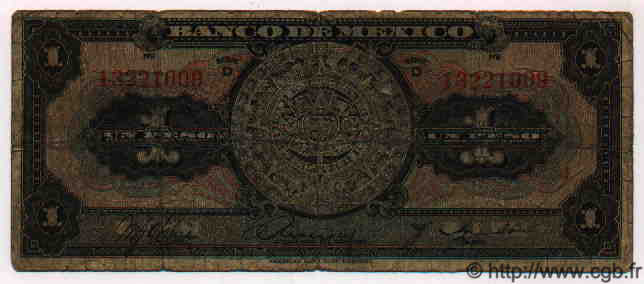 1 Peso MEXICO  1911 P.028d G