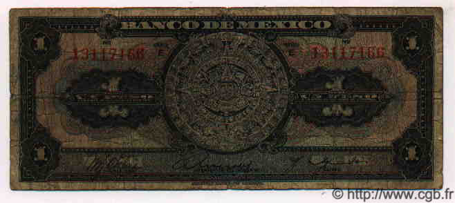 1 Peso MEXICO  1911 P.028d RC+