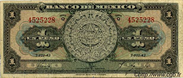 1 Peso MEXICO  1943 P.710a fS to S