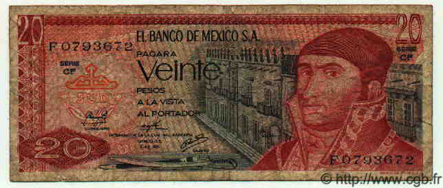 20 Pesos MEXICO  1976 P.725c F