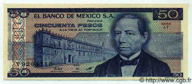 50 Pesos MEXICO  1981 P.731 UNC
