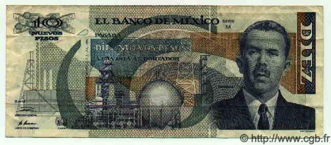 10 Nuevos Pesos MEXICO  1992 P.753 fVZ