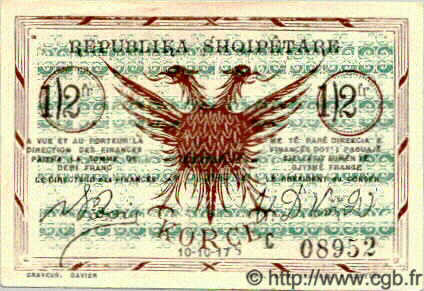 1/2 Franc ALBANIA  1917 PS.110 AU