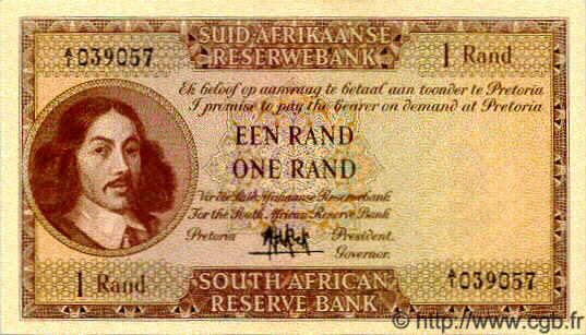1 Rand SOUTH AFRICA  1961 P.103a AU