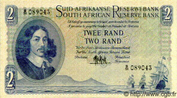 2 Rand SOUTH AFRICA  1961 P.105a AU