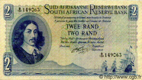 2 Rand SOUTH AFRICA  1962 P.105b XF