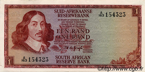 1 Rand SOUTH AFRICA  1967 P.110b VF+