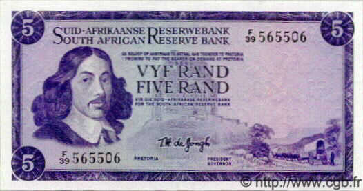 5 Rand SUDAFRICA  1974 P.112b AU