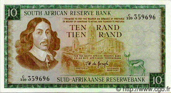 10 Rand SUDAFRICA  1975 P.113c FDC