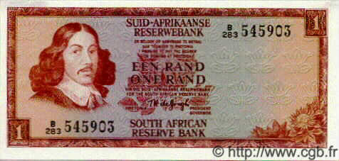 1 Rand SOUTH AFRICA  1973 P.116a AU