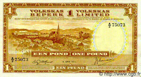1 Pound SUDAFRICA  1952 PS.114a SPL