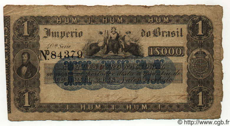 1 Mil Reis BRASILE  1867 P.A228 MB