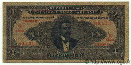 1 Mil Reis BRAZIL  1920 P.007 F
