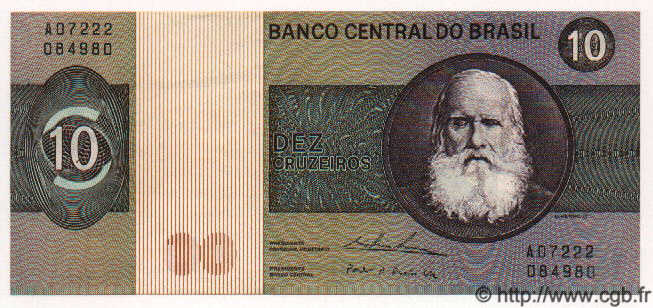 10 Cruzeiros BRAZIL  1978 P.193a UNC-