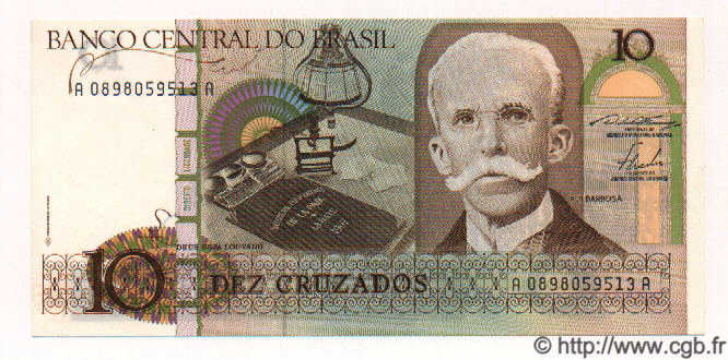 10 Cruzados BRAZIL  1986 P.209 UNC