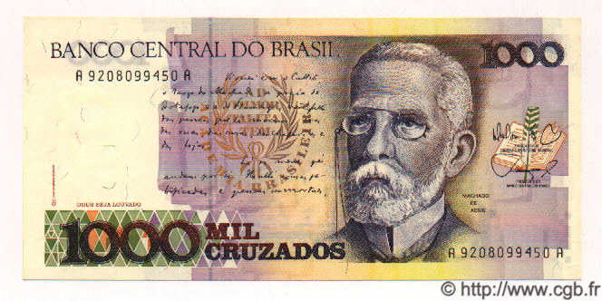 1000 Cruzados BRASILIEN  1988 P.213b ST