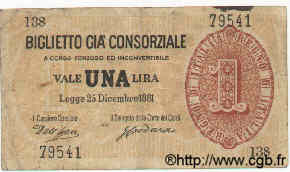 1 Lire ITALY  1881 P.010 F - VF