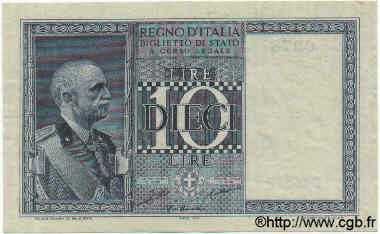 10 Lire ITALY  1935 P.025a XF