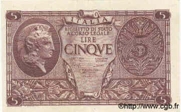 5 Lire ITALIA  1944 P.031c EBC