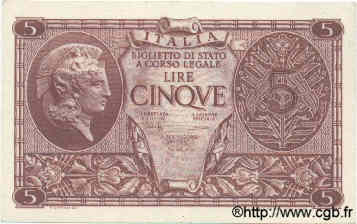 5 Lire ITALY  1944 P.031c AU-