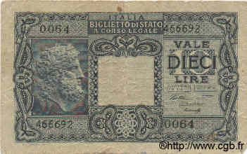 10 Lire ITALIA  1944 P.032a B a MB