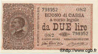 2 Lire ITALY  1917 P.037b UNC