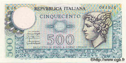 500 Lire ITALIA  1976 P.095 SC+