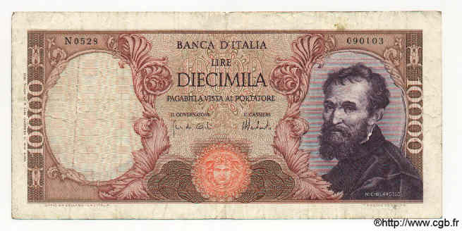 10000 Lire ITALIEN  1973 P.097e S