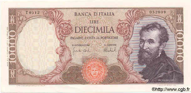 10000 Lire ITALIA  1973 P.097e SC+