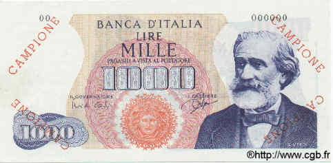 1000 Lire Spécimen ITALIEN  1962 P.096a ST