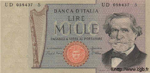 1000 Lire ITALIA  1981 P.101e AU+
