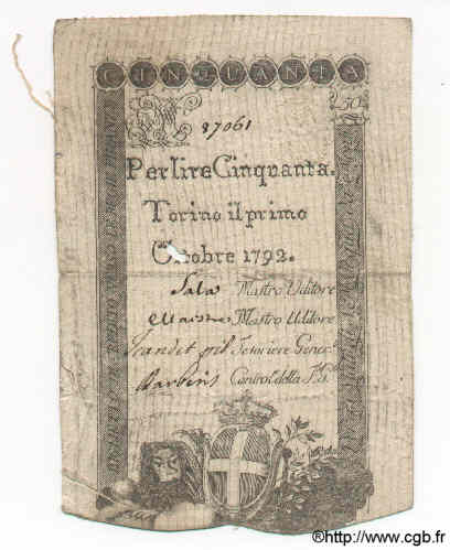 50 Lires ITALIA  1792 PS.117b BC