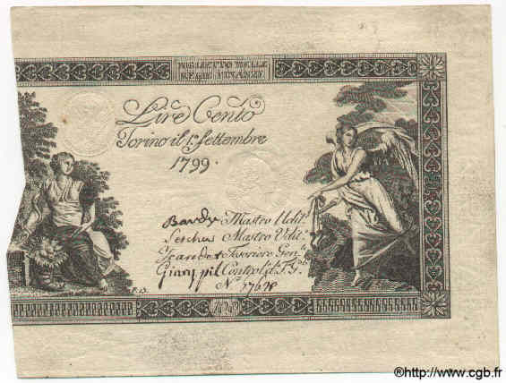 100 Lires ITALY  1799 PS.152 XF+