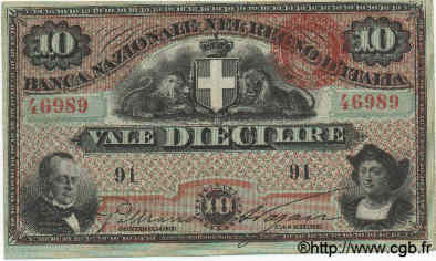 10 Lires ITALIEN  1872 PS.213 fST