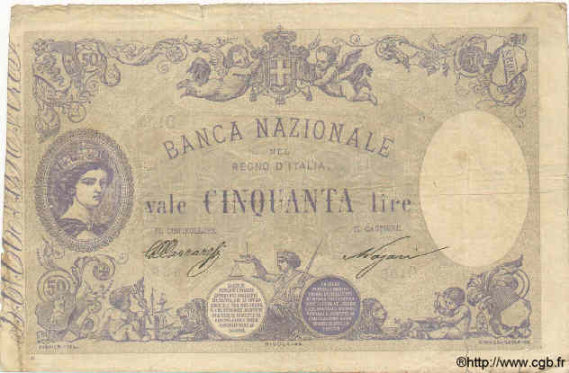 50 Lires ITALY  1895 PS.223 F