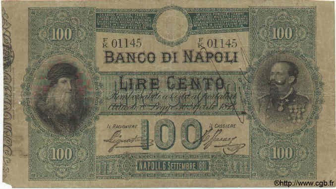 100 Lires ITALIEN  1881 PS.383 fSS